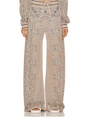 AMIRI Cashmere Bandana Wide-Leg Knit Pants